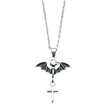 Cross Bat Pendant Necklace